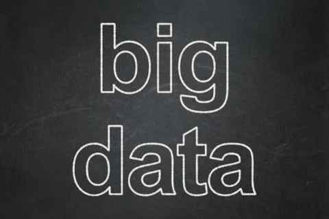 Information concept: Big Data on chalkboard background 스톡 일러스트