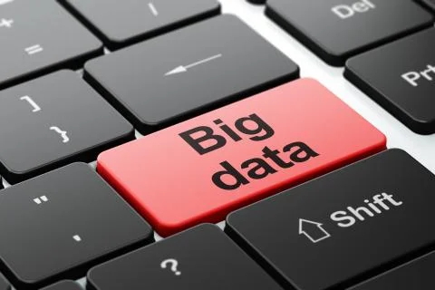 Information concept: Big Data on computer keyboard background 스톡 일러스트