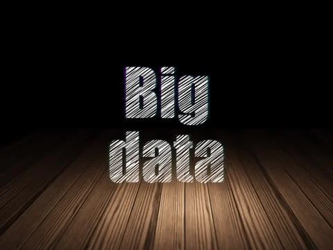 Information concept: Big Data in grunge dark room Stock Illustration