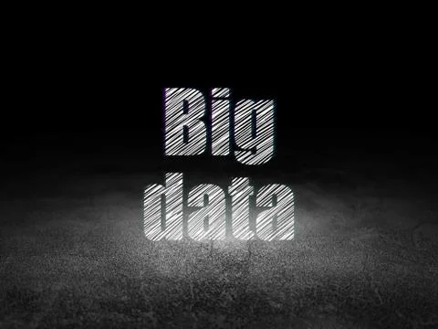 Information concept: Big Data in grunge dark room Illustrazione stock