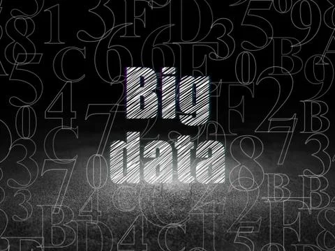 Information concept: Big Data in grunge dark room Stock Illustration