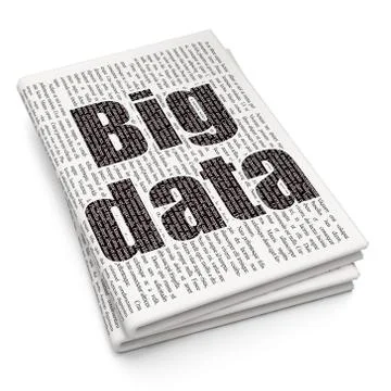 Information concept: Big Data on Newspaper background Illustrazione stock