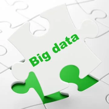 Information concept: Big Data on puzzle background Illustrazione stock