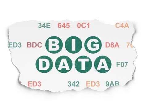 Information concept: Big Data on Torn Paper background 스톡 일러스트