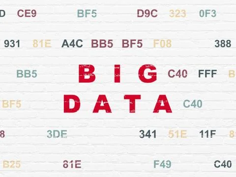 Information concept: Big Data on wall background イラスト素材