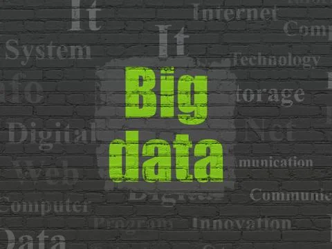 Information concept: Big Data on wall background Stock Illustration