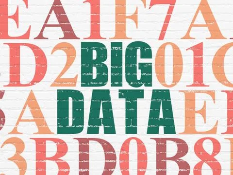 Information concept: Big Data on wall background Stock Illustration