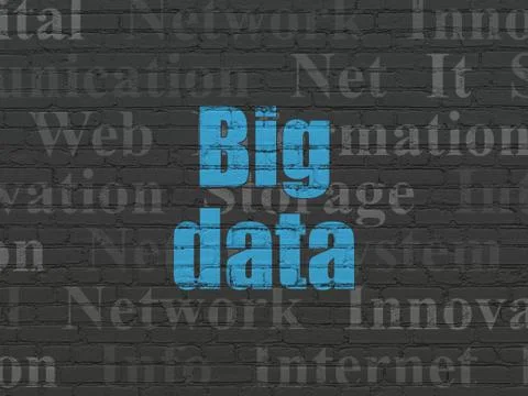 Information concept: Big Data on wall background Stock Illustration