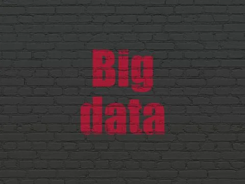 Information concept: Big Data on wall background Illustrazione stock