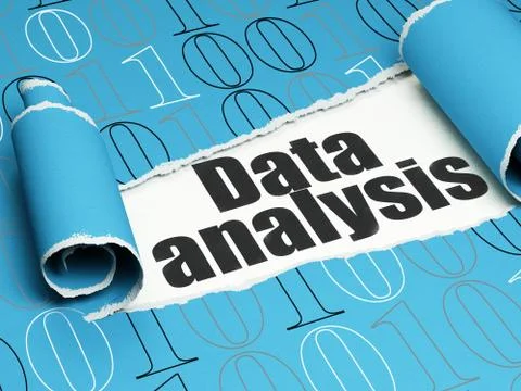 Information concept: black text Data Analysis under the piece of  torn paper イラスト素材