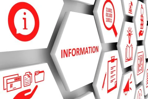 INFORMATION concept cell background 3d illustration Stock Illustration