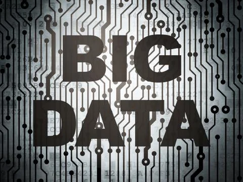 Information concept: circuit board with Big Data Illustrazione stock