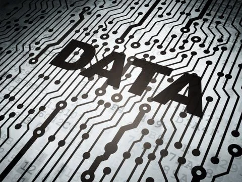 Information concept: circuit board with Data Stock Illustration