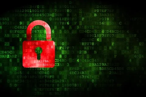 Information concept: Closed Padlock on digital background Stock Illustration
