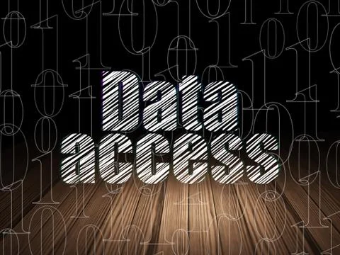 Information concept: Data Access in grunge dark room Illustrazione stock