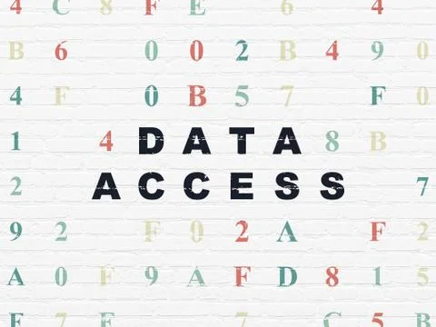 Information concept: Data Access on wall background Illustrazione stock