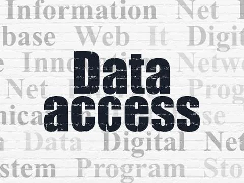 Information concept: Data Access on wall background Stock Illustration