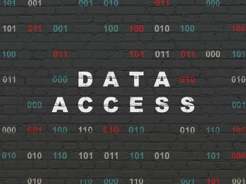 Information concept: Data Access on wall background Illustrazione stock