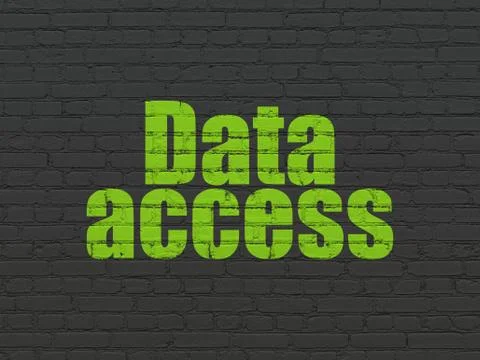 Information concept: Data Access on wall background Stock Illustration