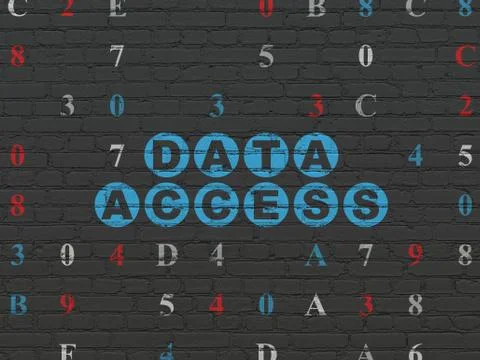 Information concept: Data Access on wall background Stock Illustration