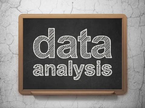 Information concept: Data Analysis on chalkboard background 스톡 일러스트