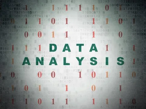 Information concept: Data Analysis on Digital Data Paper background Illustrazione stock