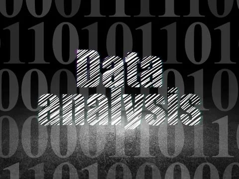 Information concept: Data Analysis in grunge dark room Illustrazione stock