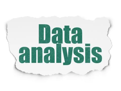 Information concept: Data Analysis on Torn Paper background Stockillustratie