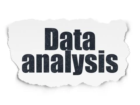 Information concept: Data Analysis on Torn Paper background Stock Illustration