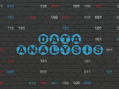 Information concept: Data Analysis on wall background Stock Illustration