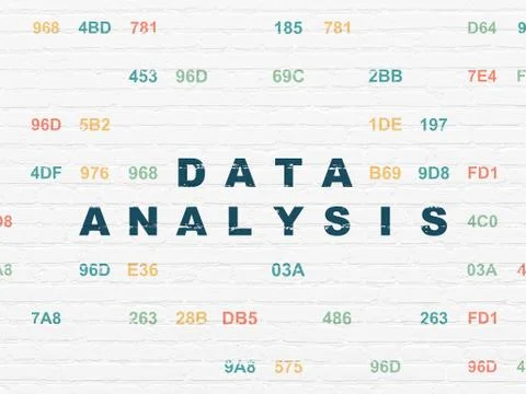 Information concept: Data Analysis on wall background Stock Illustration