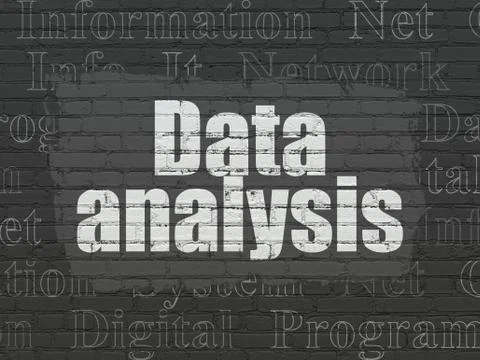 Information concept: Data Analysis on wall background Illustrazione stock