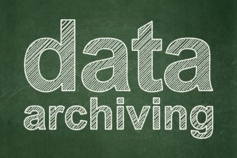 Information concept: Data Archiving on chalkboard background Stock Illustration