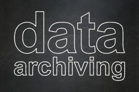 Information concept: Data Archiving on chalkboard background イラスト素材