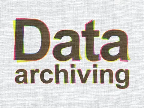 Information concept: Data Archiving on fabric texture background 스톡 일러스트