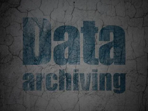 Information concept: Data Archiving on grunge wall background Stock Illustration
