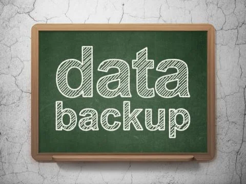 Information concept: Data Backup on chalkboard background Stock Illustration