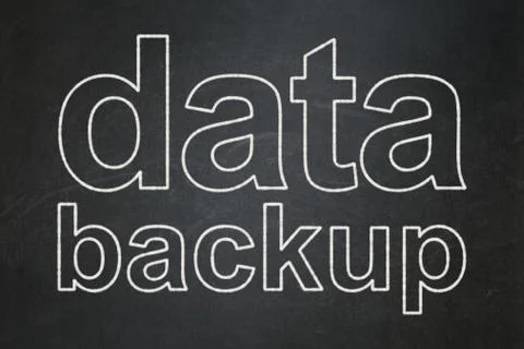 Information concept: Data Backup on chalkboard background 스톡 일러스트