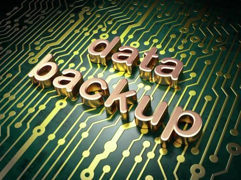 Information concept: Data Backup on circuit board background Stock Illustration