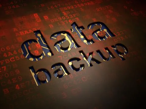 Information concept: Data Backup on digital screen background Stock Illustration