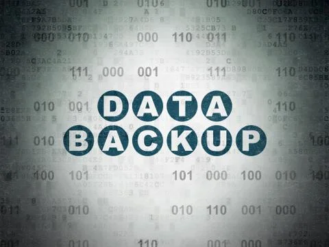 Information concept: Data Backup on Digital Paper background 스톡 일러스트