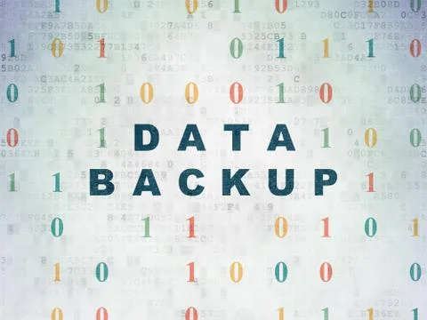 Information concept: Data Backup on Digital Paper background 스톡 일러스트