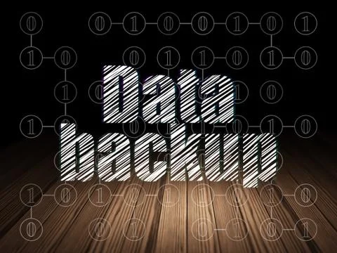Information concept: Data Backup in grunge dark room 스톡 일러스트