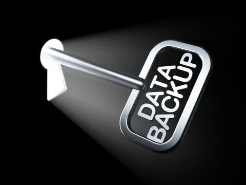 Information concept: Data Backup on key Stockillustratie