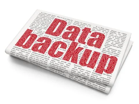 Information concept: Data Backup on Newspaper background Stock Illustration