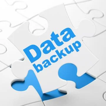 Information concept: Data Backup on puzzle background 스톡 일러스트