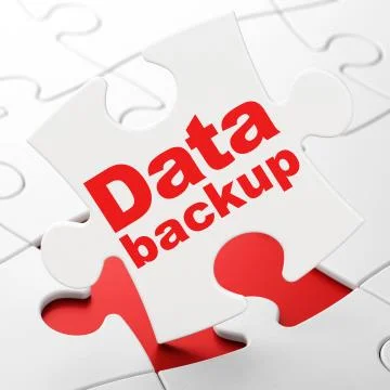 Information concept: Data Backup on puzzle background Stock Illustration