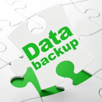 Information concept: Data Backup on puzzle background Illustrazione stock