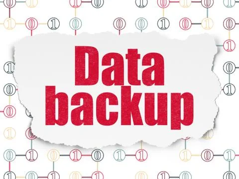 Information concept: Data Backup on Torn Paper background 库存插图