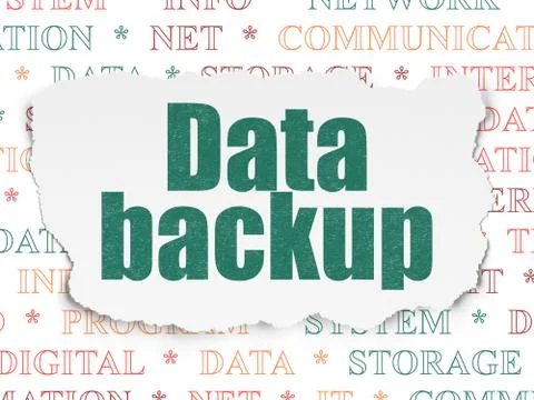 Information concept: Data Backup on Torn Paper background Stockillustratie